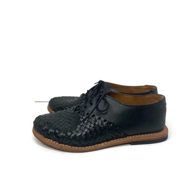 Will Leather Goods Black Woven Oxfords ANTHROPOLOGIE Shoes Sz 6.5 main image 6